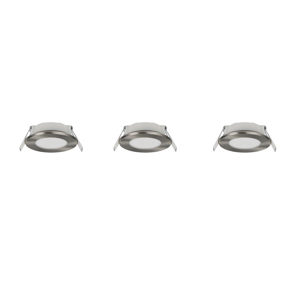 Set of 3 recessed spotlights Himal nickel IP65