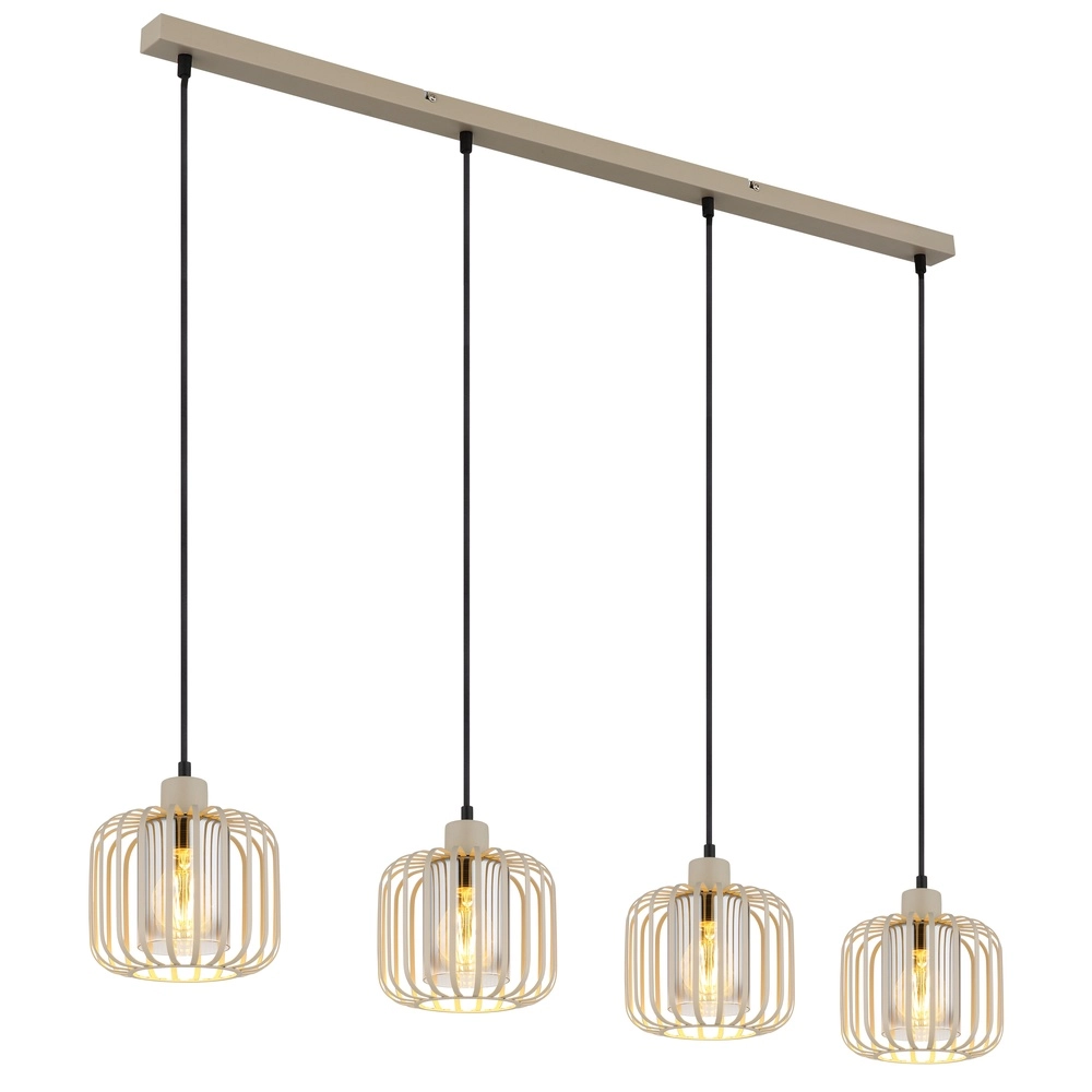 4-light pendant lamp Alfred sand brown