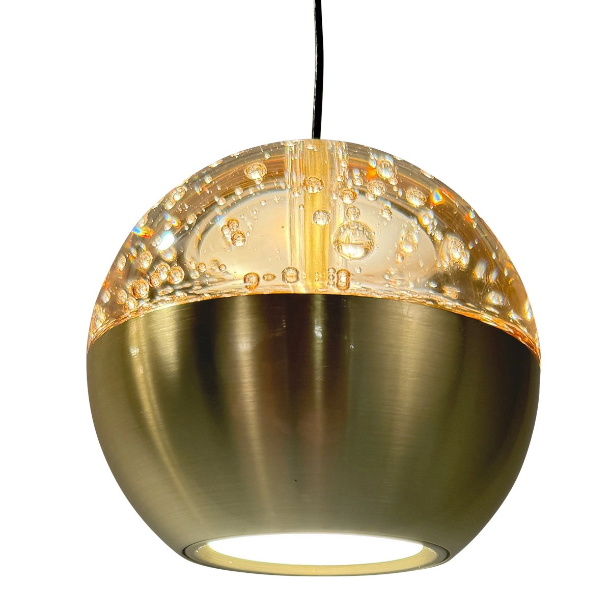 5-light dining table pendant lamp Belluno LED - brass gold with glass Steinhauer 8712746183894