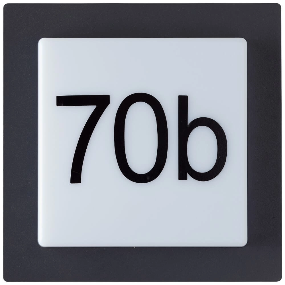 Black façade lamp Sten with house number Brilliant 4004353412820