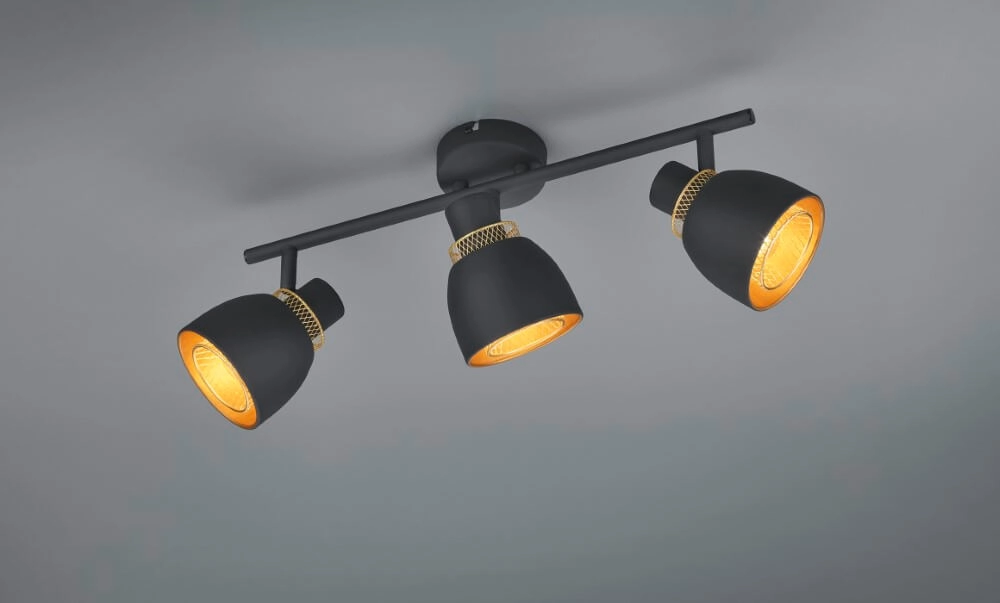 Black ceiling lamp Punch 3-light Trio 4017807567410