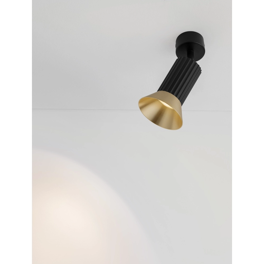 Ceiling spotlight Luvia Orientable black with gold