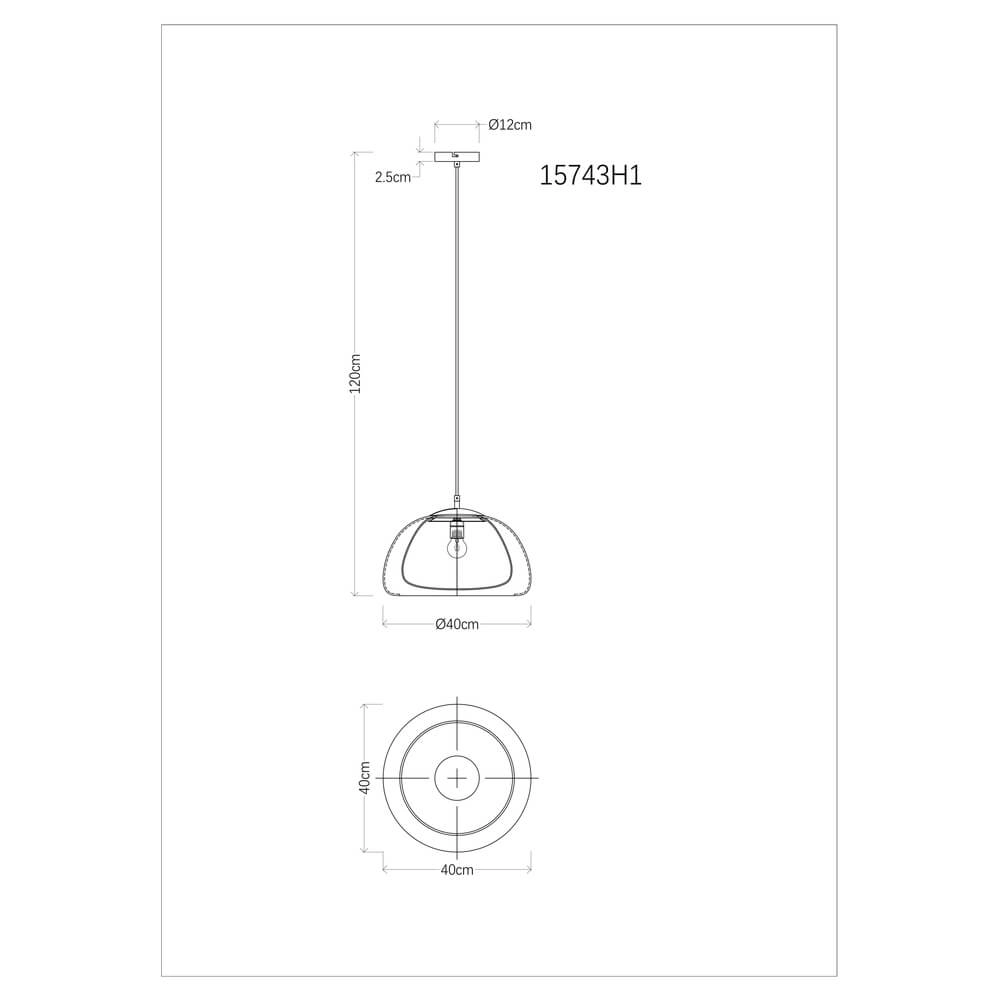 Design pendant lamp Jella single Ø 40cm Globo 9007371449903