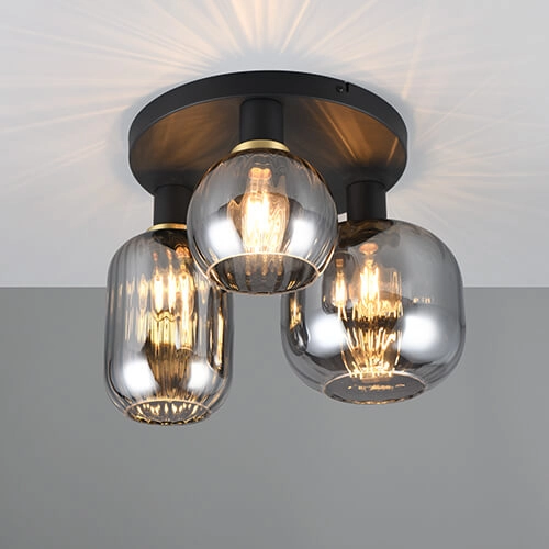 Trendy ceiling lamp Diva with smoke glass