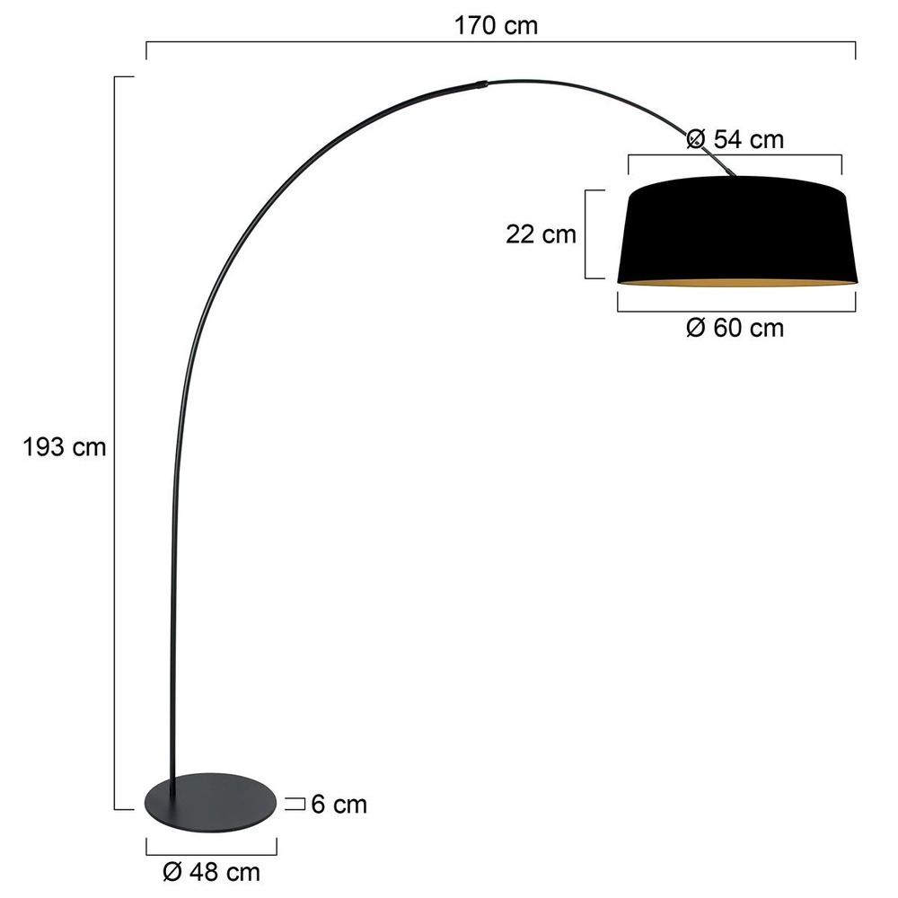 Arc lamp Curve black Steinhauer 8712746179606