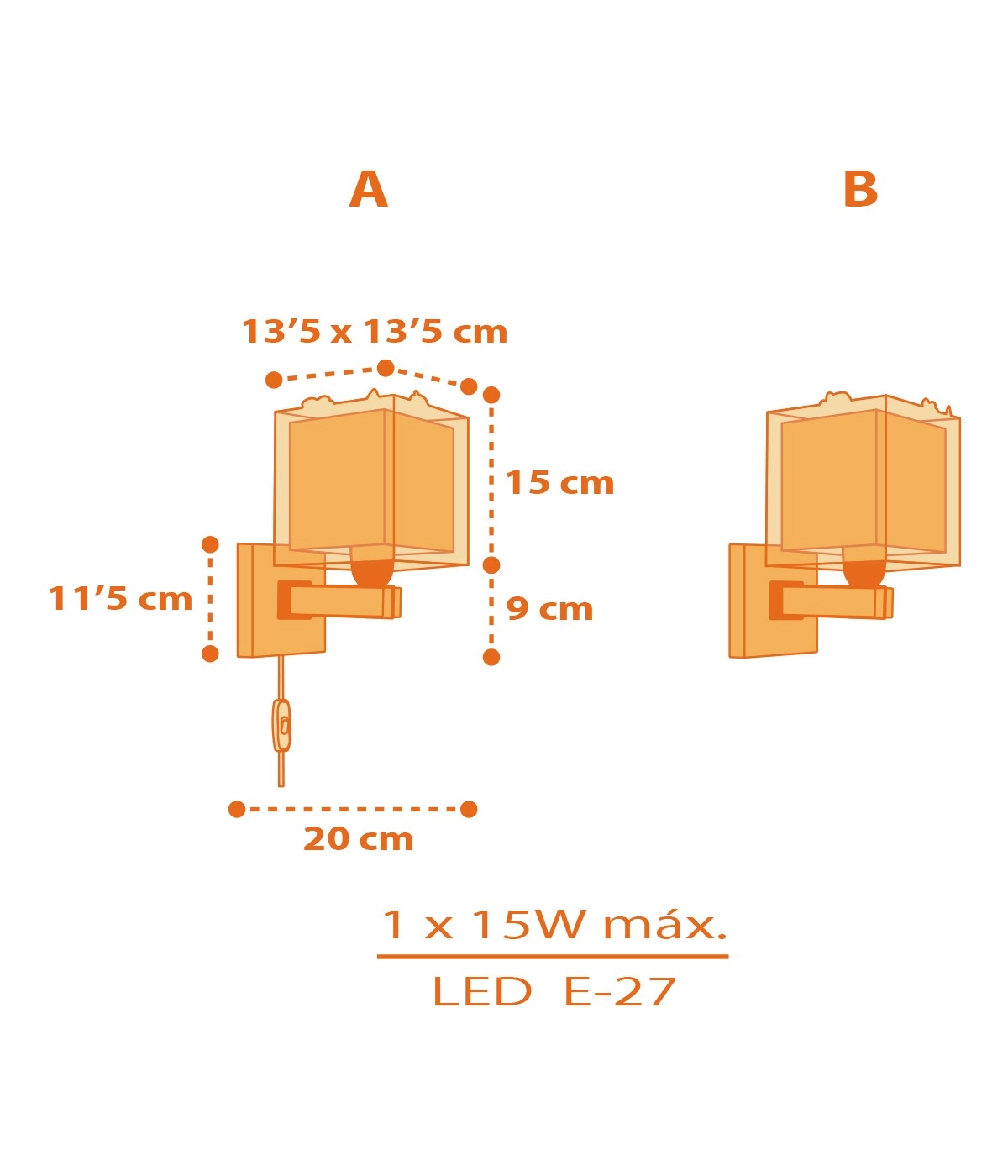Wall lamp Dinos yellow Dalber 8420406734590