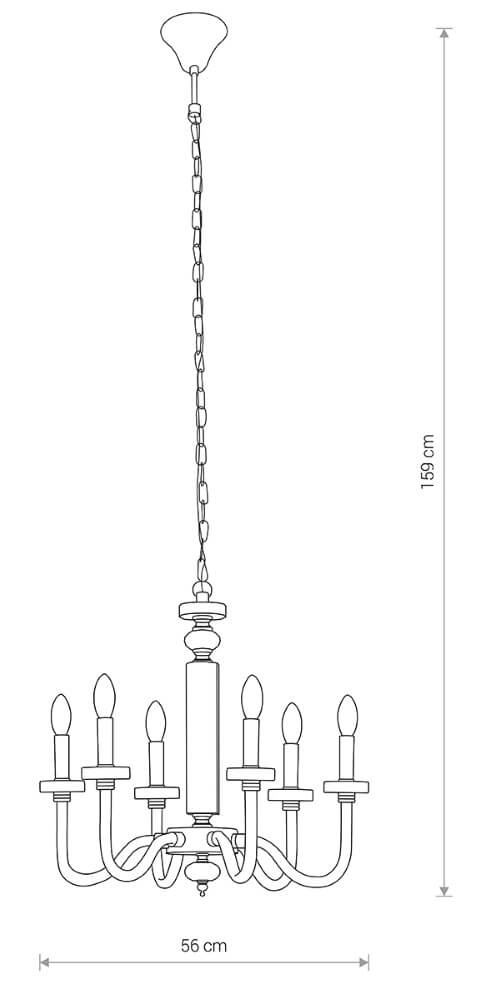 Chandelier Hampton Ø 56cm Lyora 5903139815499