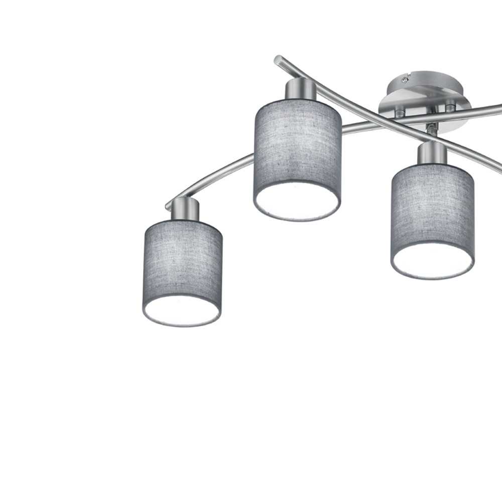 Ceiling lamp Garda 5-light nickel matt with anthracite Trio 4017807349221