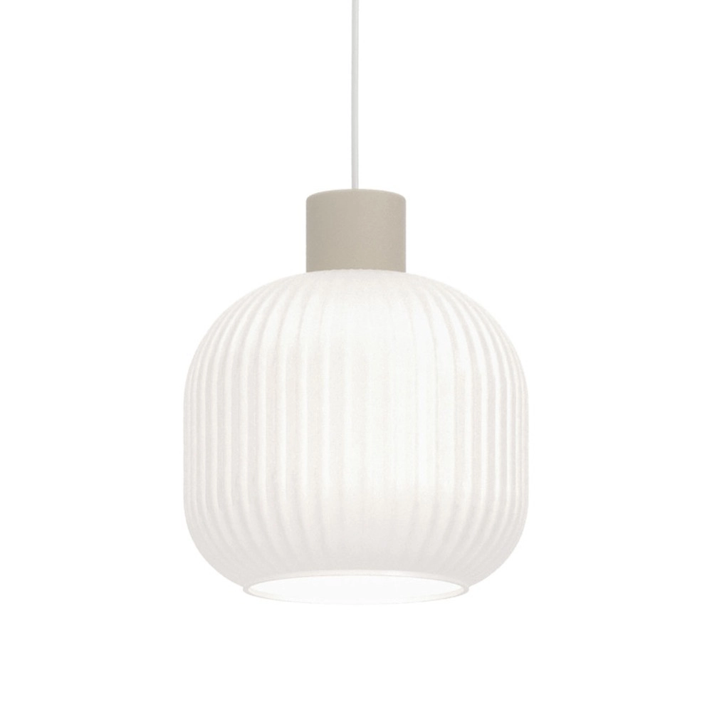 Design pendant lamp Dasmina sand brown with white Ø 20cm