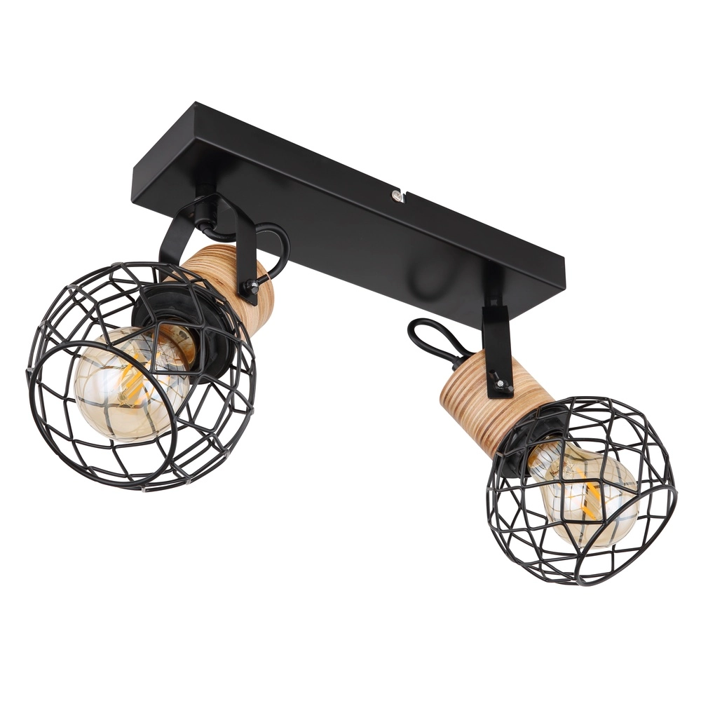 Wall lamp Lacky 2-light black Globo 9007371417360