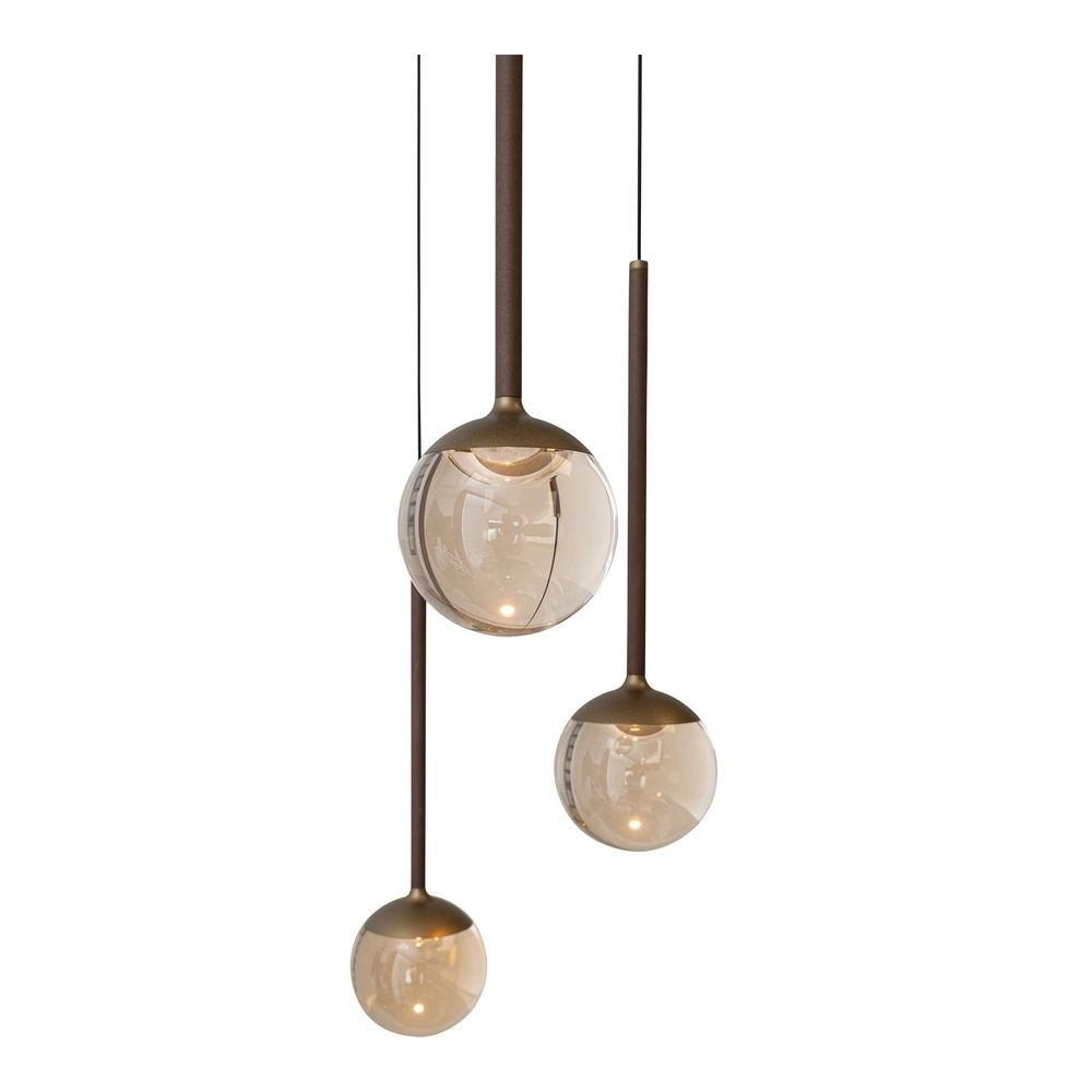 Design pendant lamp Calina 5-light with amber spheres Premium by Lucide 5411212242150