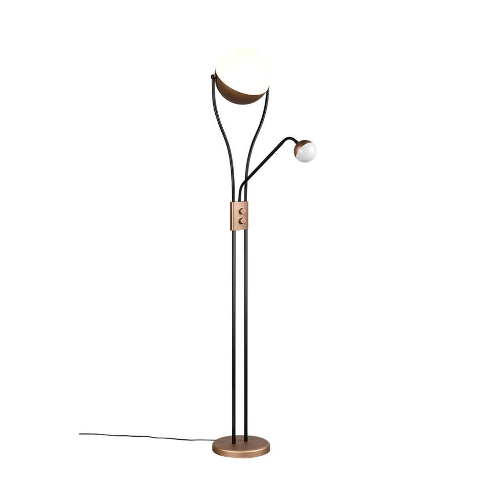 Reading lamp Chris Coffee brown 2-light Trio 4017807642971