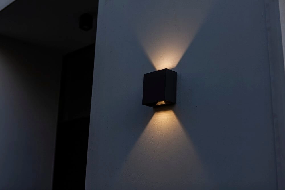 Black wall lamp Gemini Beams design Lutec 6939412012117