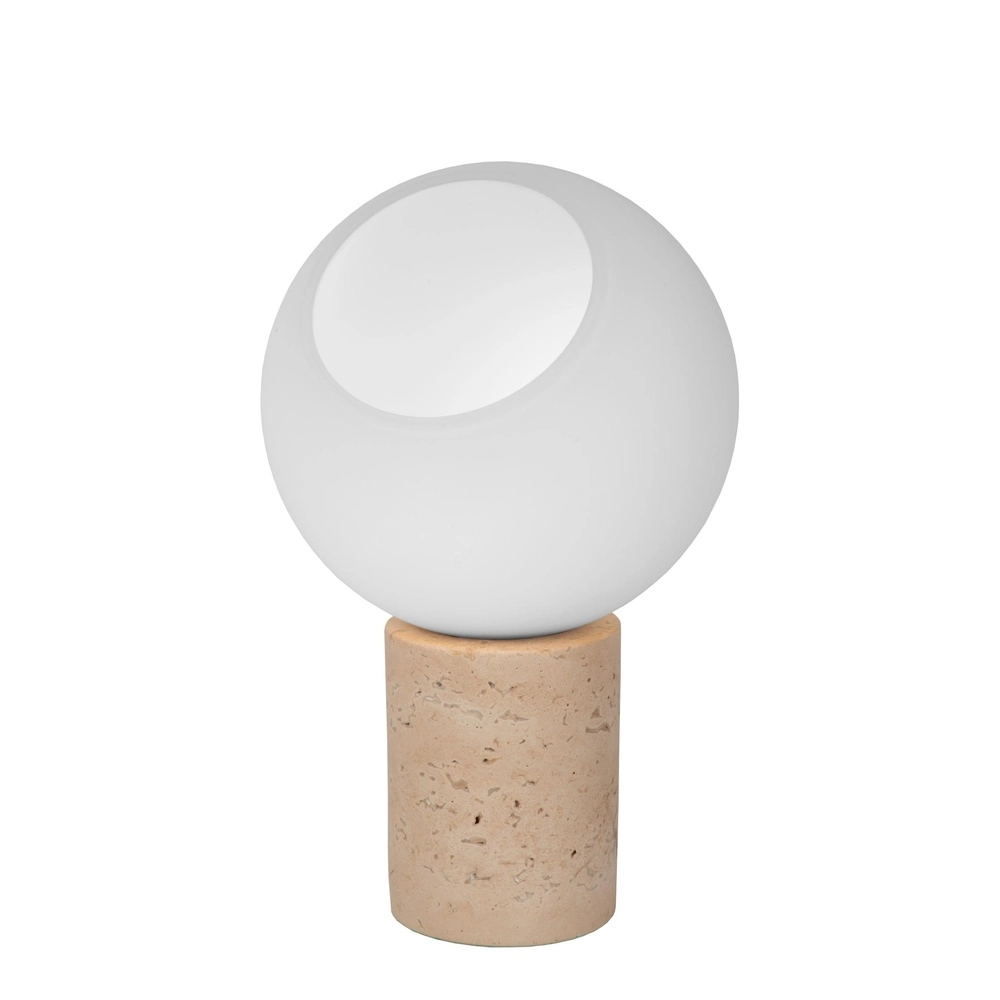 Table lamp Davin sand brown with white
