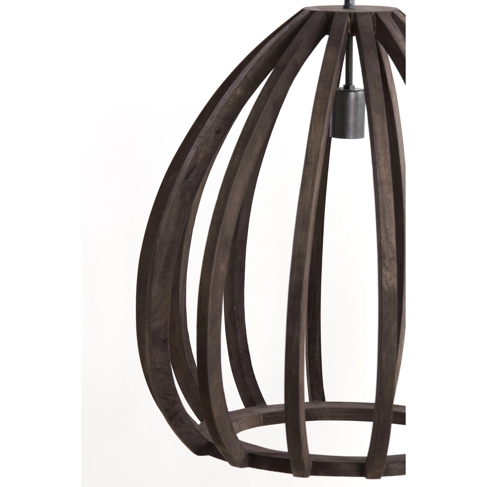 Wooden pendant lamp Barsia Ø 40cm - walnut color Light & Living 8717807701031