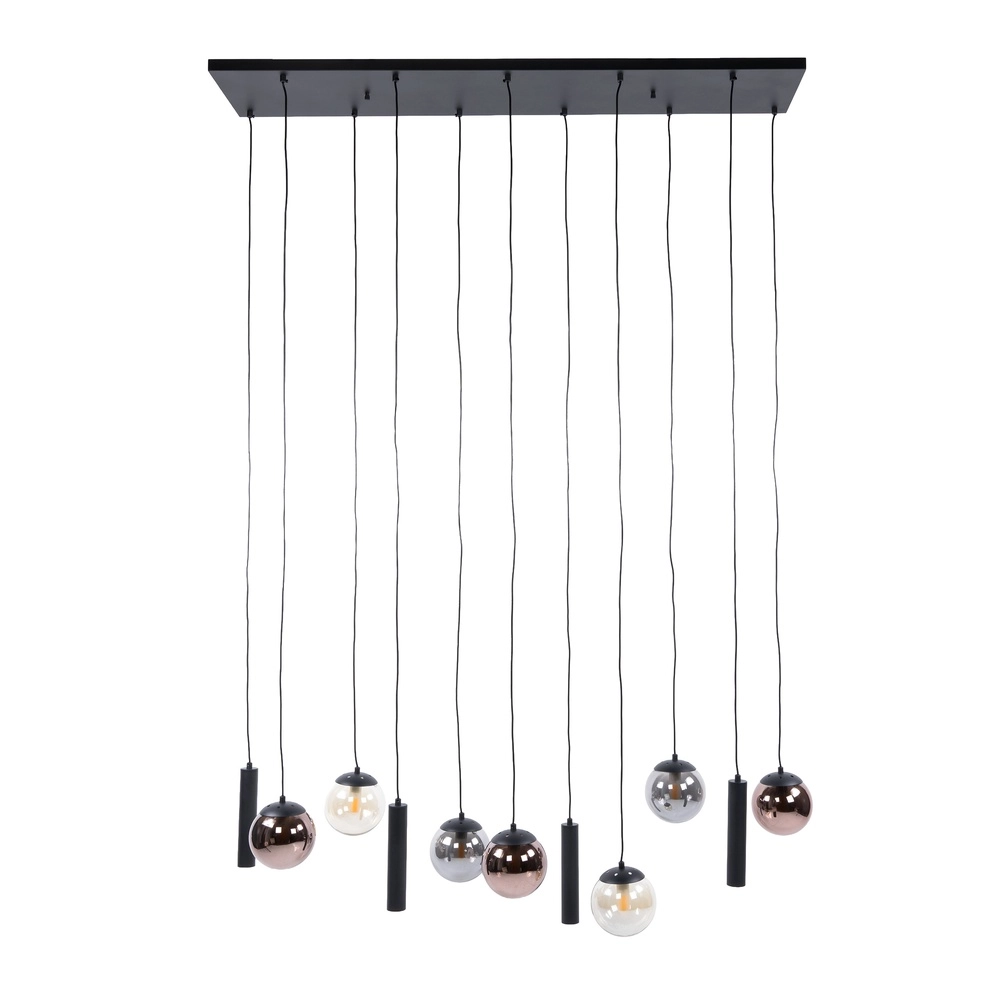 Hanglamp design Orb zwart 11-lichts Lyora 8716803514966