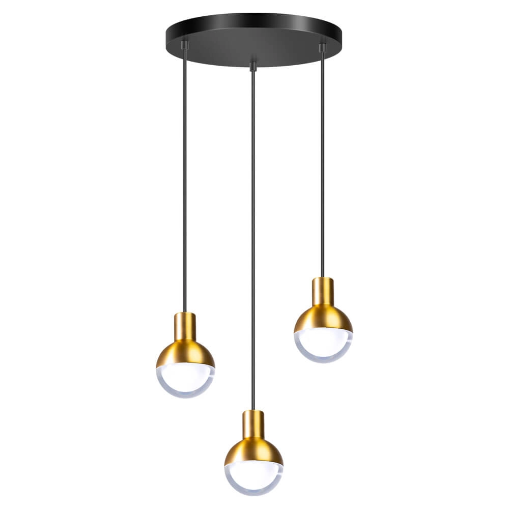 Black pendant lamp Drop with gold