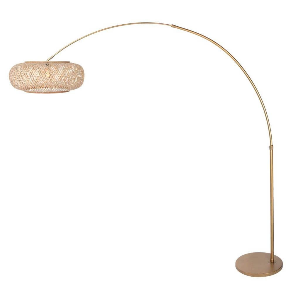 Arc lamp Sparkled Light bronze with bamboo shade Ø 45cm Steinhauer 8712746179903