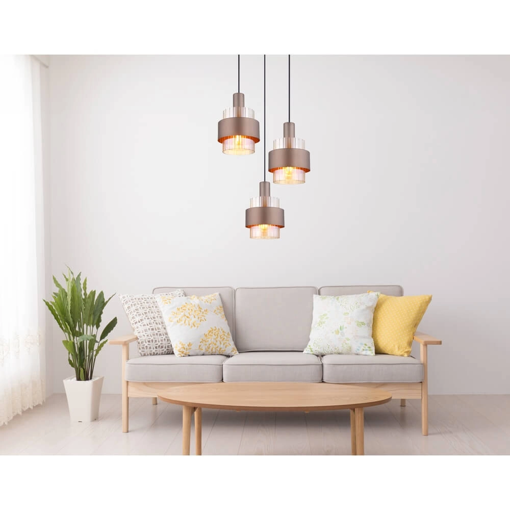 Pendant lamp Milley bronze Ø 45cm 3-lights Globo 9007371465675