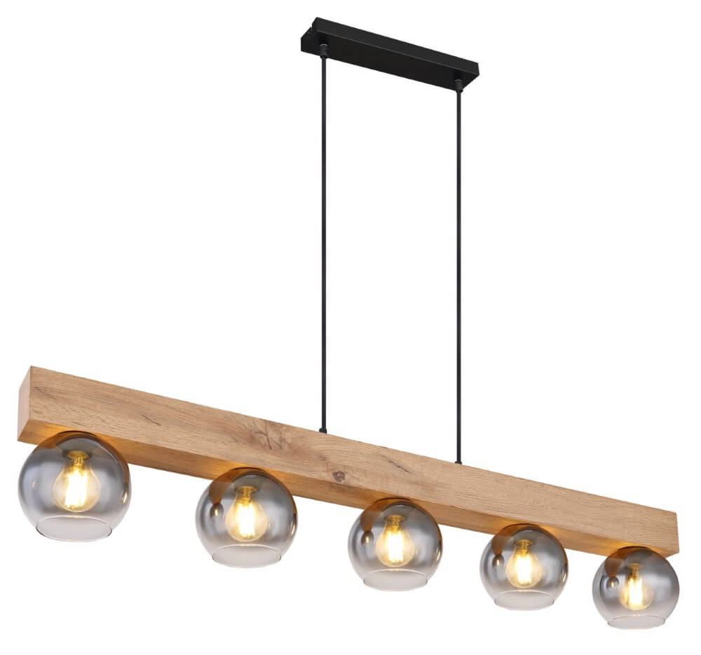 Pendant lamp Moitas 5-light straight