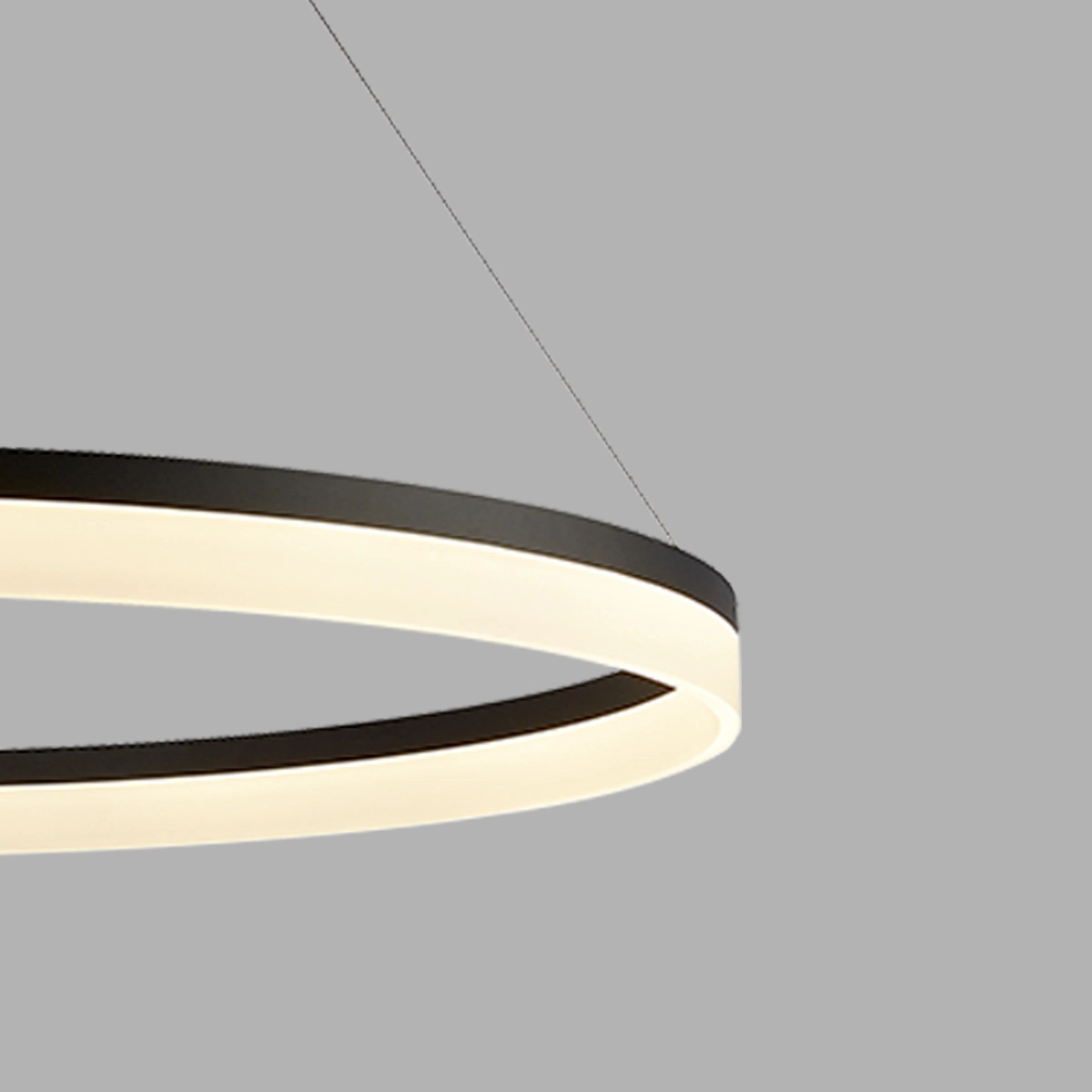 Sleek pendant lamp Ara Ø 100cm black Lyora 5053423307206