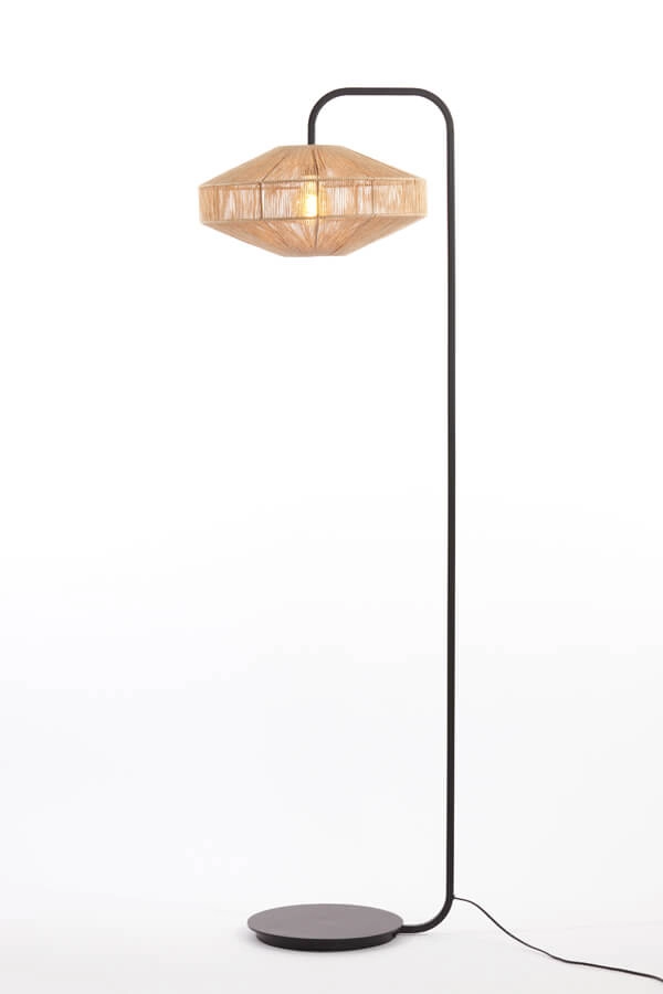 Rattan floor lamp Lyra Ø 43cm