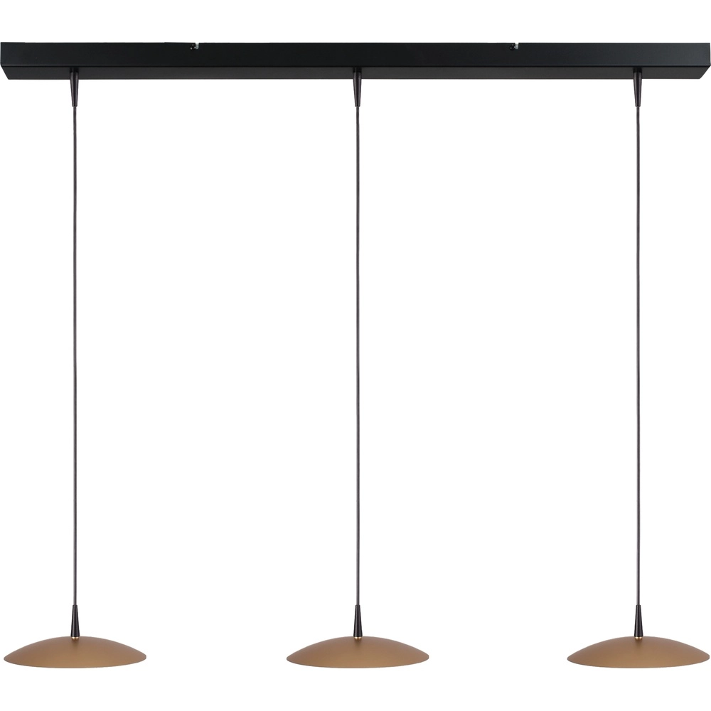 3-light pendant lamp Scala black with gold Ø 20cm