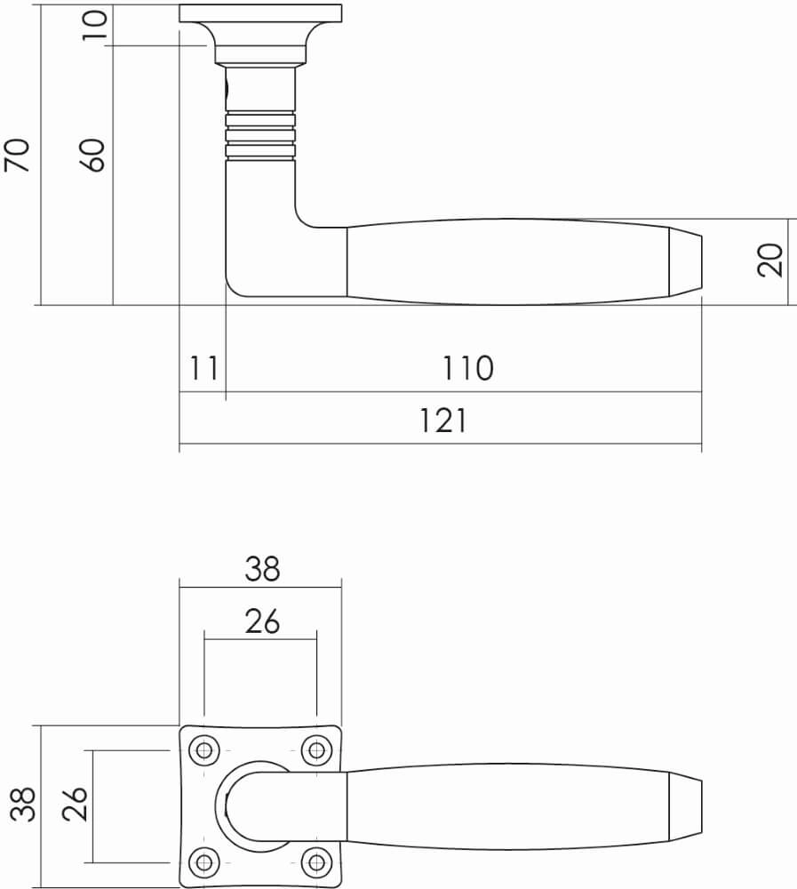 30s door handle Ton Basic nickel matt Intersteel 8714186711408