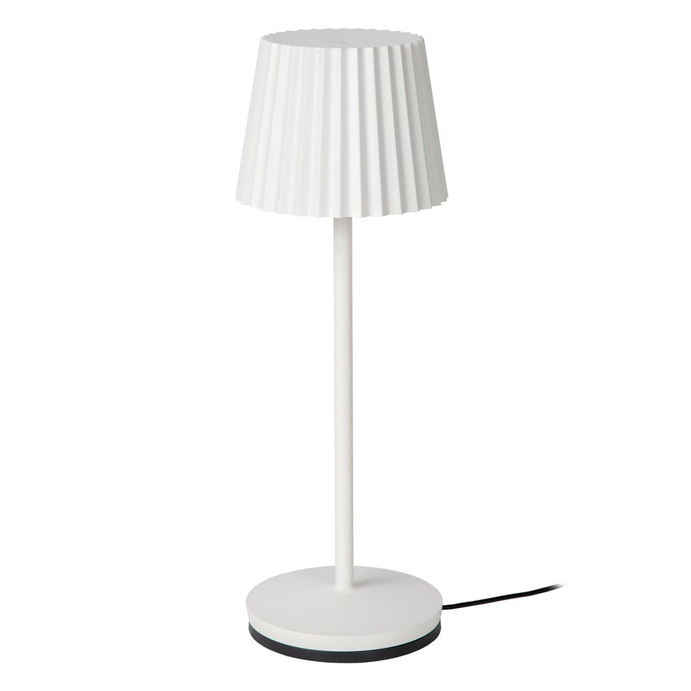 Rechargeable table lamp Justine white with charging station Lucide 5411212272188