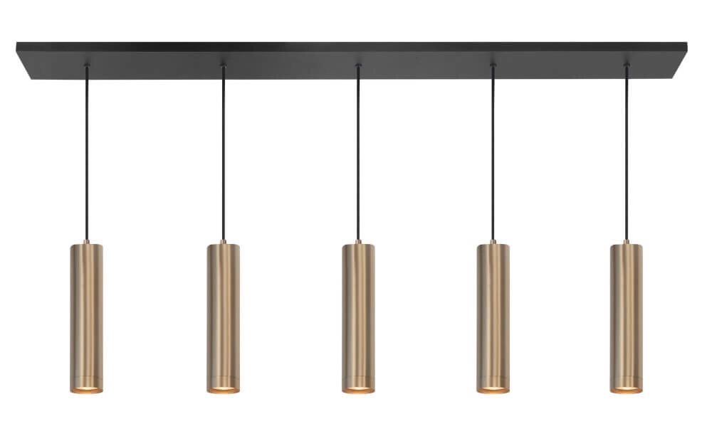Dining room hanging lamp Perugia matt gold - 5x GU10