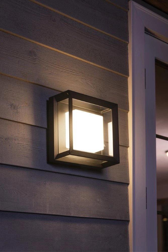 Square wall lamp Hue Econic Showcase black Philips 8718696170564