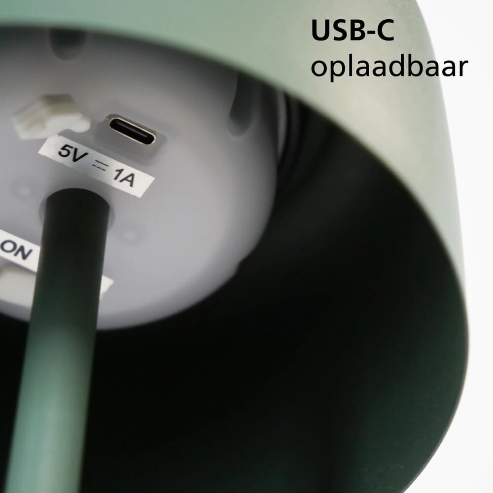 Sleek patio lamp Roccanova Solar Green with USB Eglo 9008606355099