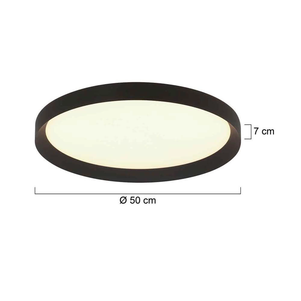 Sleek ceiling lamp Flady black Ø 50cm Steinhauer 8712746171860