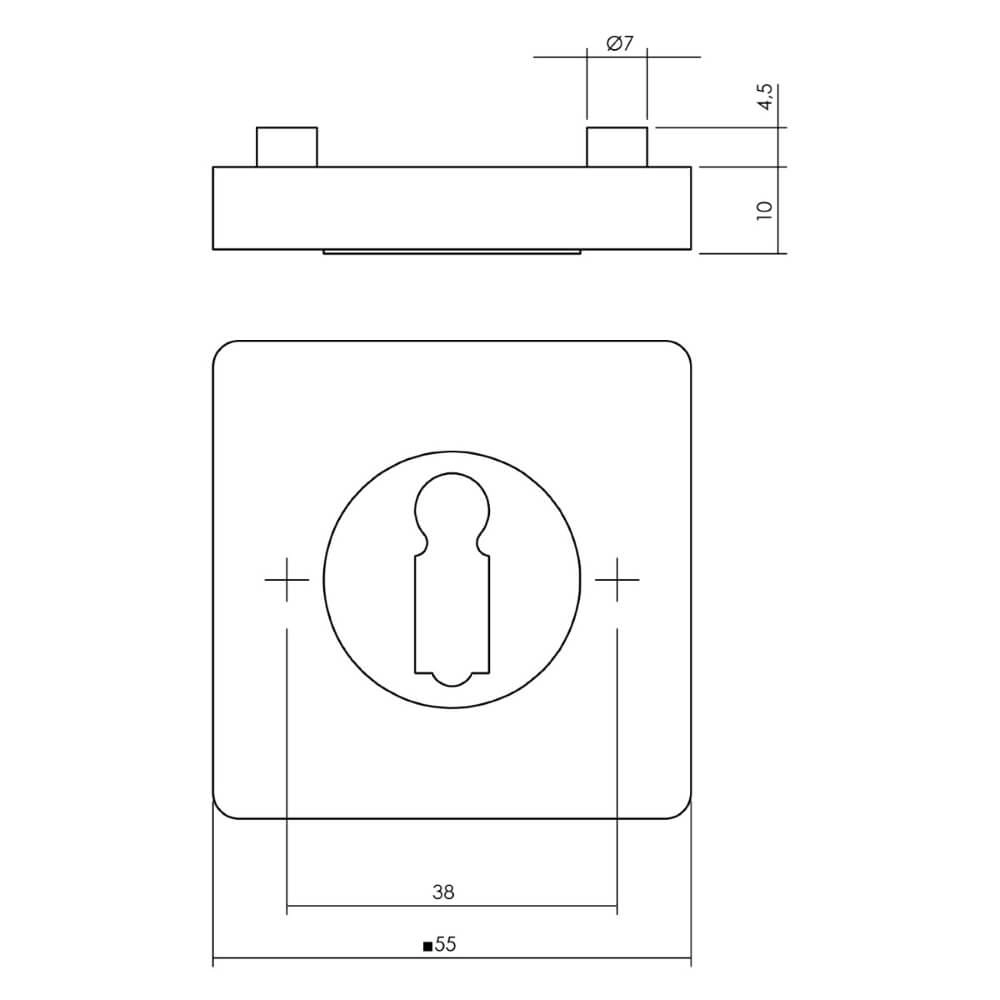 Key rosette Tira square white Intersteel 8714186582398