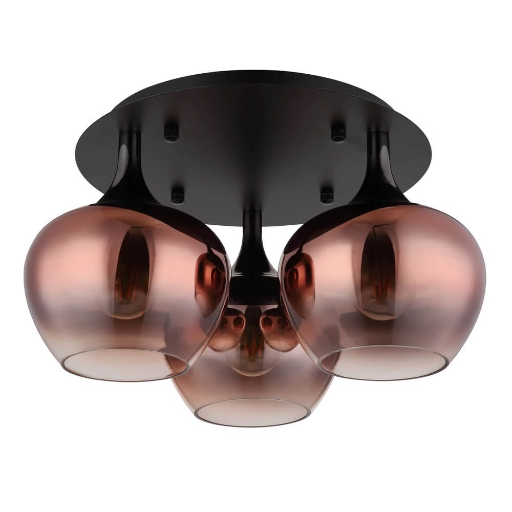 Black ceiling lamp Maxy with red glass Ø 45cm Globo 9007371447978