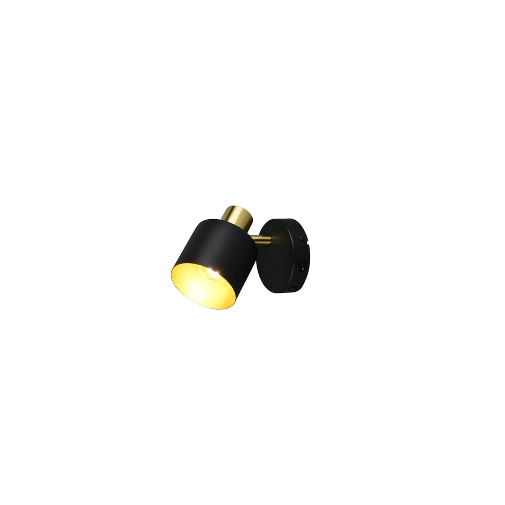 Wall spotlight Eva black with gold