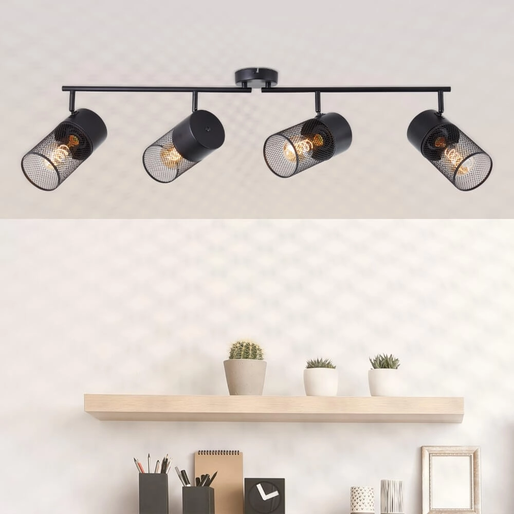 Black ceiling lamp Kamolo 4x E27 Brilliant 4004353409431