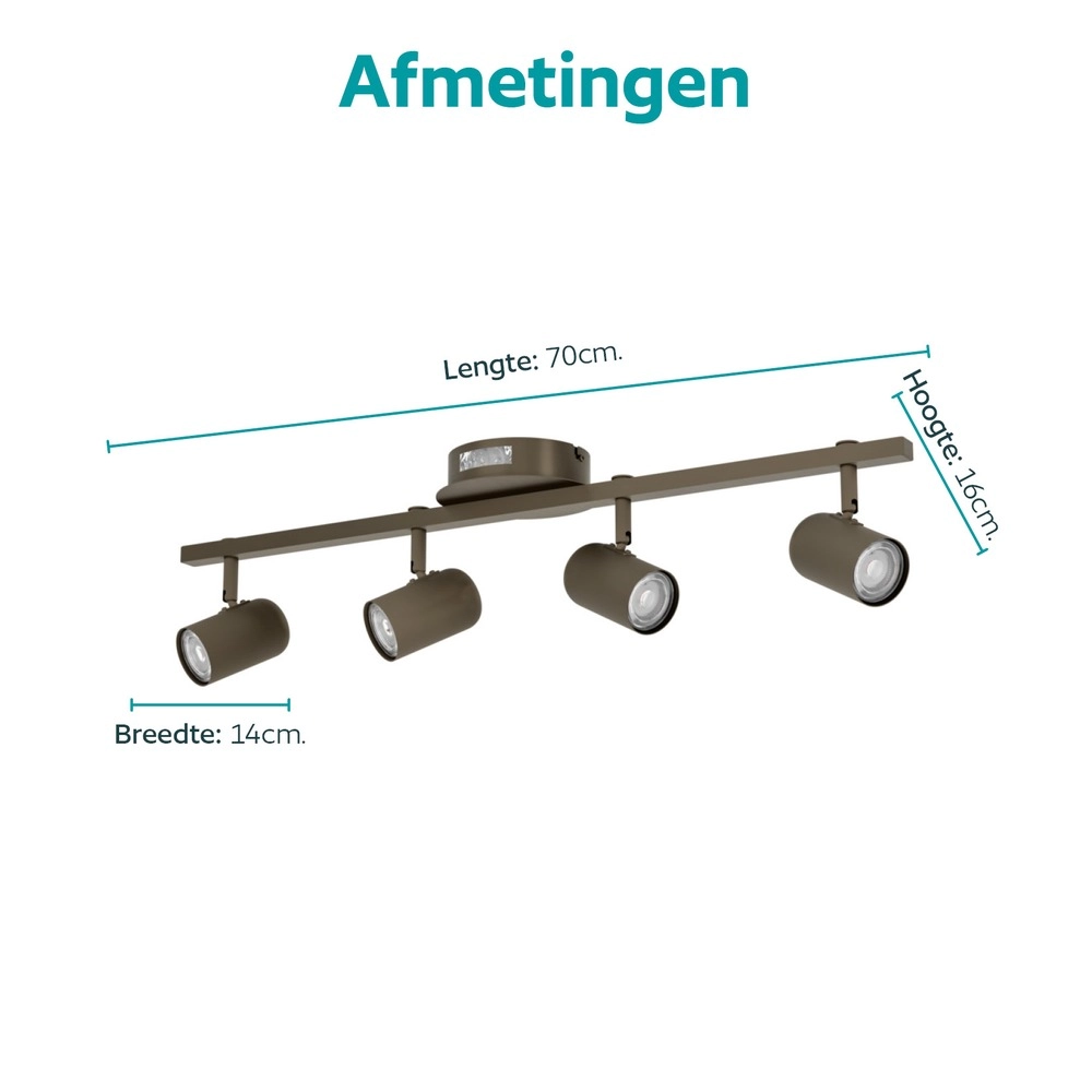Surface-mounted spot Montemurro 4-light dark bronze