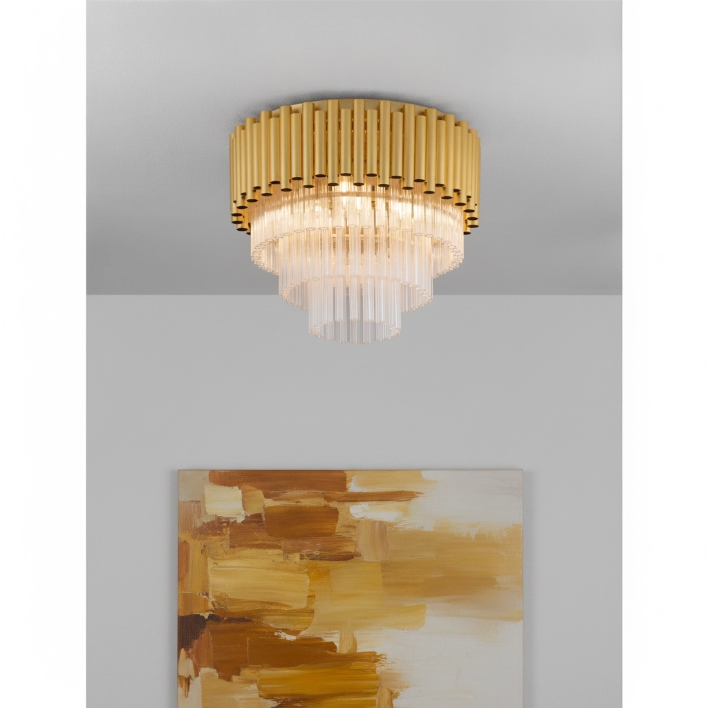 Ceiling lamp Magnolia gold with crystal Ø 40cm