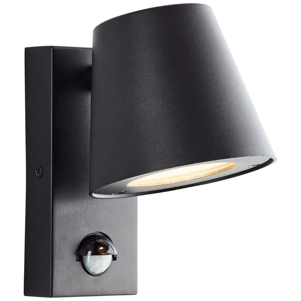 Black wall lamp Bari with sensor