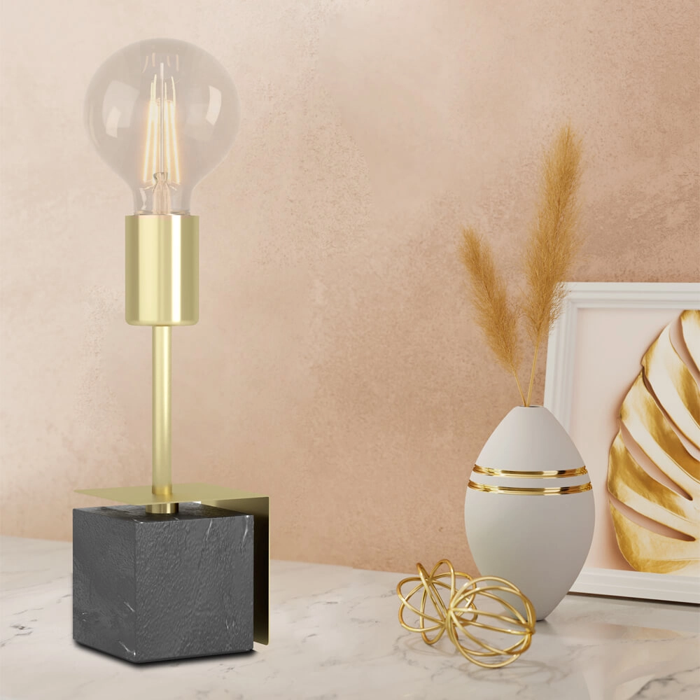 Gold table lamp Carmita with marble base Stars of Light 9008606240470