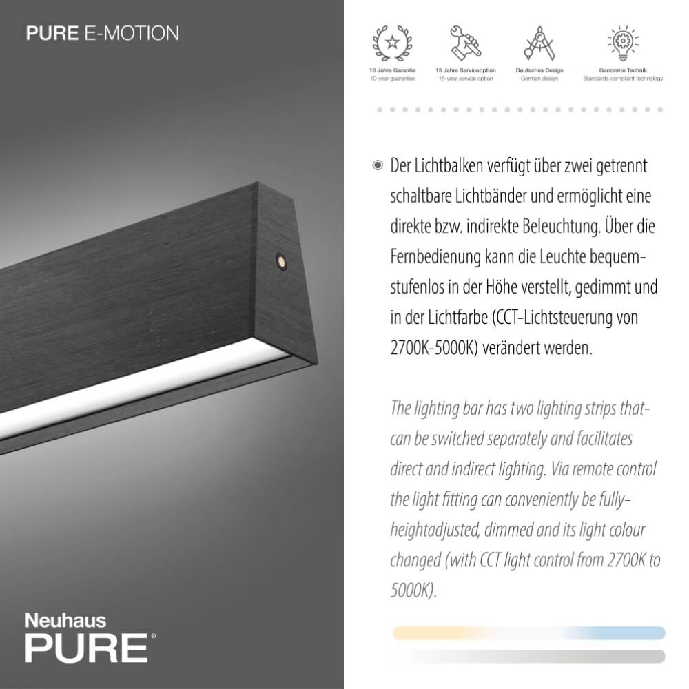 Design hanging lamp Pure E-Motion gray Paul Neuhaus 4012248372906