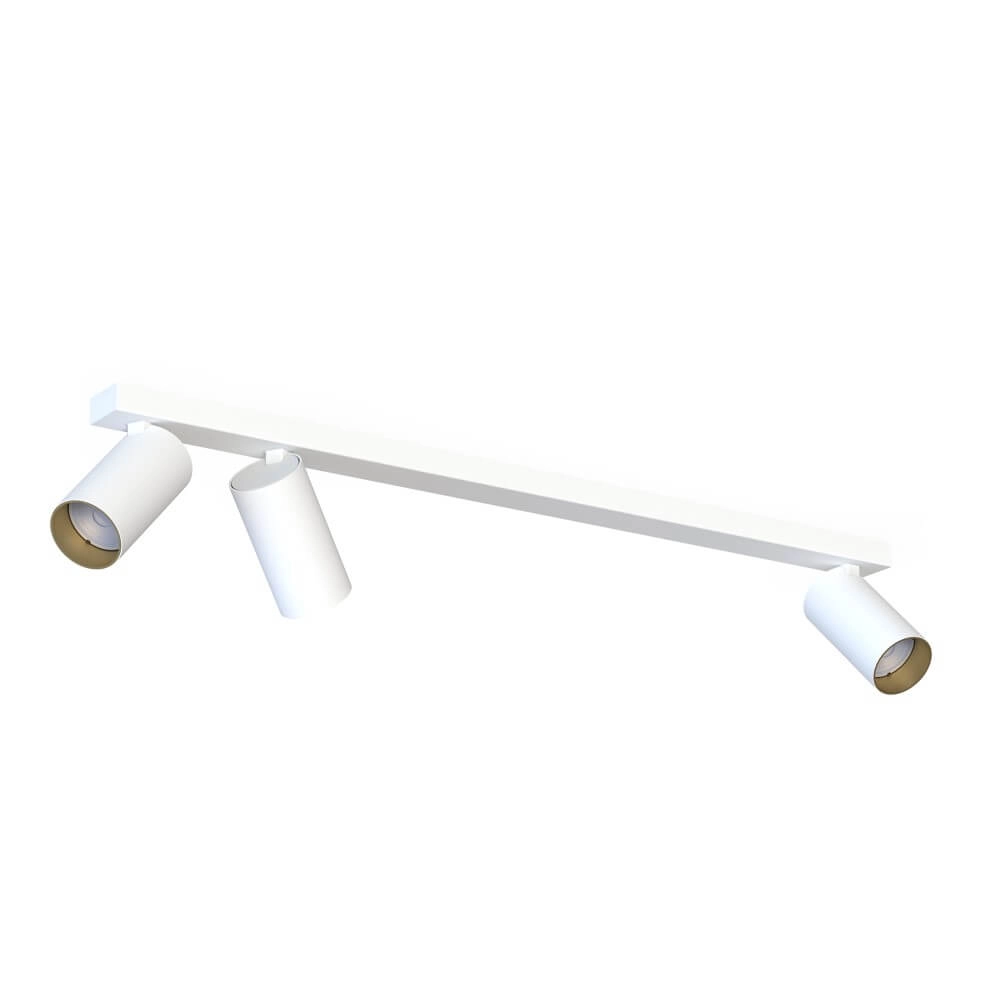 3-light surface-mounted spotlight Mono white with gold inside