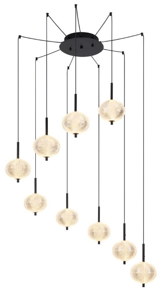Unique pendant lamp Ceps 9-light Globo 9007371458530