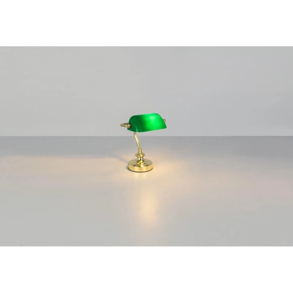 Classic desk lamp Antique Gold with green glass Globo 9007371357451