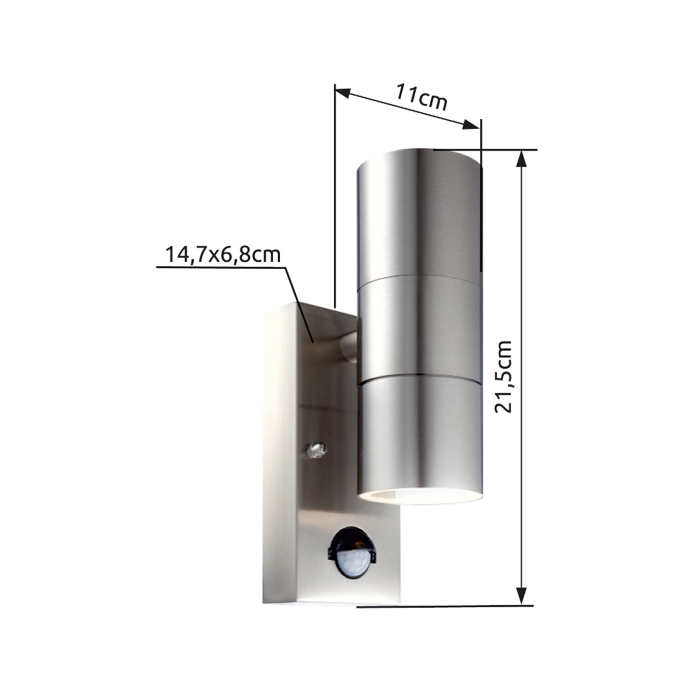 Wall lamp Style Stainless steel with sensor Globo 9007371340484