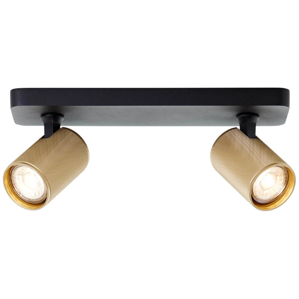 2-light surface-mounted spotlight Marty black with gold