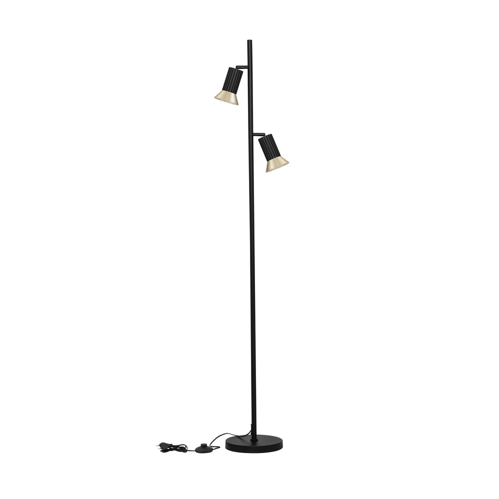 Design floor lamp Luvia black with gold Lyora 5212017475619