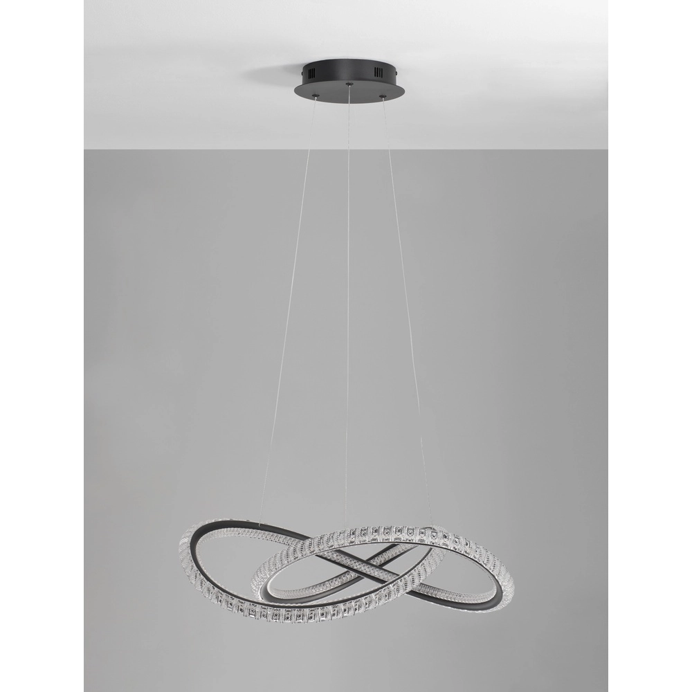 Design pendant lamp Ginevra black Ø 58cm Lyora 5212017433473