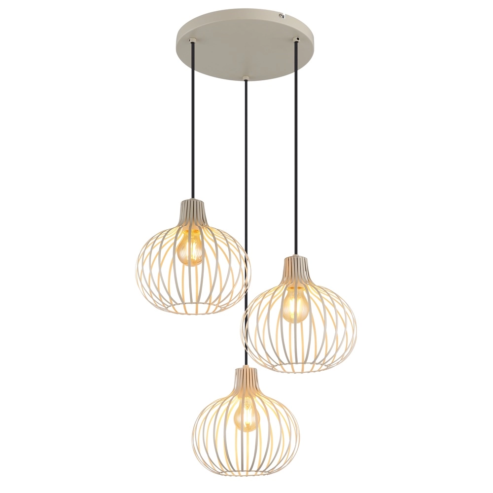 Design pendant lamp Mateo 3-light round cream